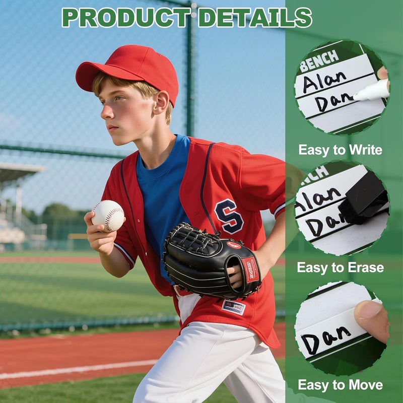 imdbean Magnetic Baseball Lineup Board for Dugout, Dry Erase Coach Lineup Board, Baseball Coaching Board, Baseball Clipboard for Coaches with 40 Lineup Cards, Baseball Coaching Accessories - Image 3